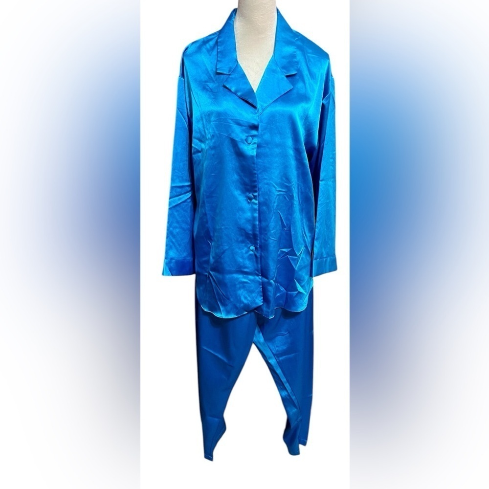 Vintage BARBIZON Silky Pajamas Set Women's Size L Top XL bottom